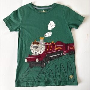 Mini Boden Harry Potter Hogwarts Express Applique Shirt Boys 7 8 Short Sleeve